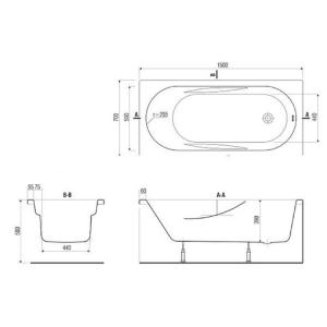 Акриловая ванна Cersanit Mito 170x70 Акриловая ванна Cersanit Mito 170x70