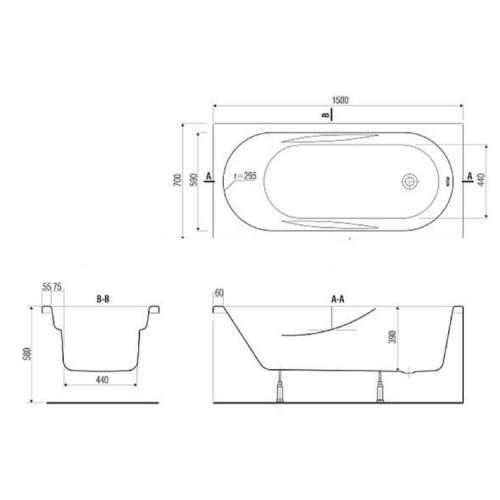 Акриловая ванна Cersanit Mito 170x70 Акриловая ванна Cersanit Mito 170x70