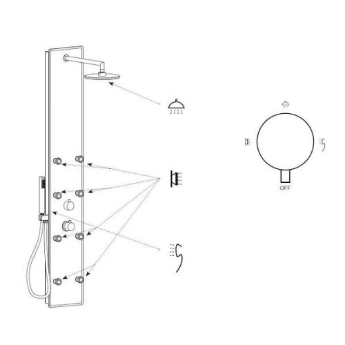 Гідромасажна панель Ravak Jet Glass