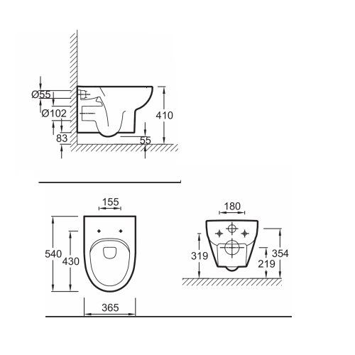 Унитаз Jacob Delafon Odeon Up Е4570-00 Унитаз Jacob Delafon Odeon Up Е4570-00