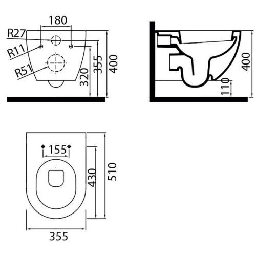 Унітаз підвісний Ravak Uni Chrome RimOff