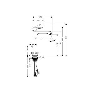 Hansgrohe Metris Змішувач для раковини 200 мм 31183000