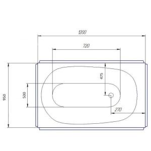 Ванна акриловая Artel Plast Маргарита 120х95