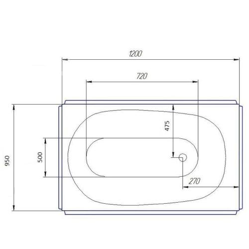 Ванна акриловая Artel Plast Маргарита 120х95