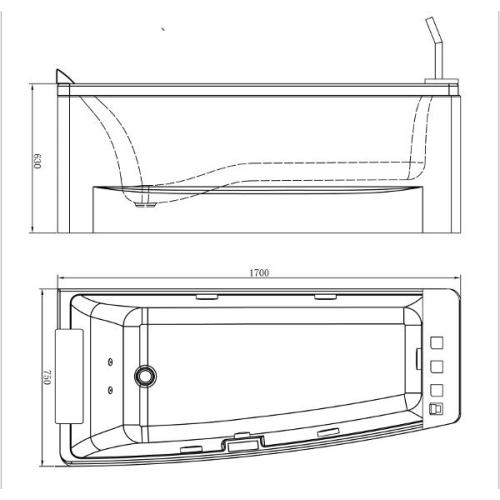 Акрилова ванна Volle окремо стоїть 12-88-102L Акрилова ванна Volle окремо стоїть 12-88-102L