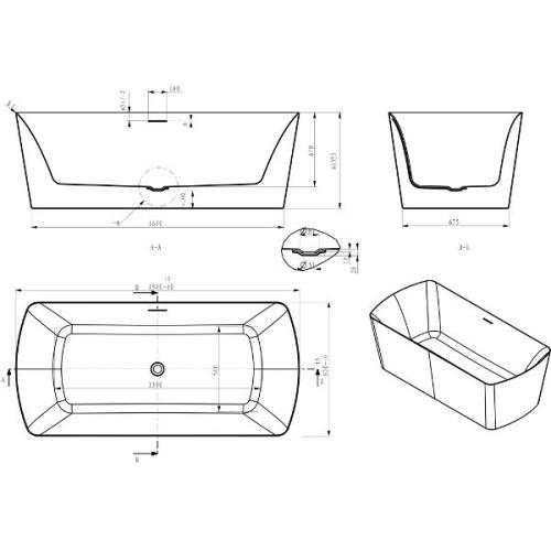 Акриловая ванна Volle отдельно стоящая 12-22-804 Акриловая ванна Volle отдельно стоящая 12-22-804