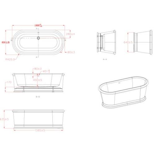 Акриловая ванна Volle отдельно стоящая 12-22-807