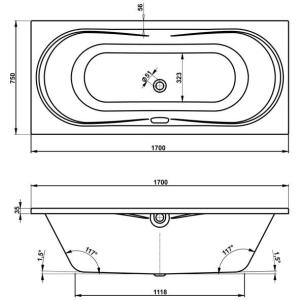 Акриловая ванна Vagnerplast Briana 170x75x43