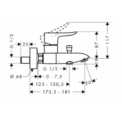 Hansgrohe Metris Змішувач ванни 31480000 Hansgrohe Metris Змішувач ванни 31480000