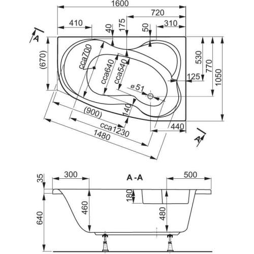 Акрилова ванна Vagnerplast Melite 160x105x48 L\R
