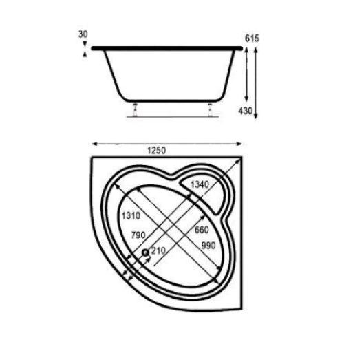 Акриловая ванна Vagnerplast Mini Catalina 125x125x43 Акриловая ванна Vagnerplast Mini Catalina 125x125x43