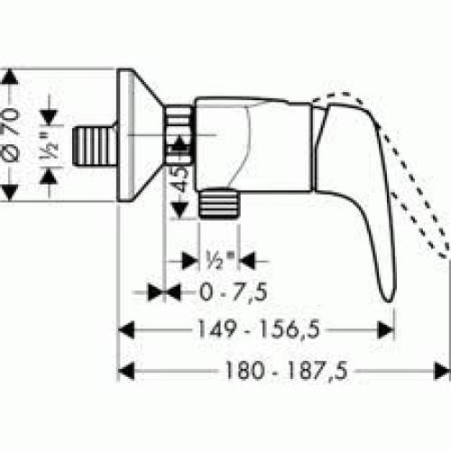 Hansgrohe Metris Е Змішувач для душу 31670000 Hansgrohe Metris Е Змішувач для душу 31670000