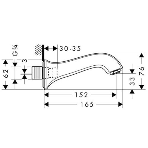 Hansgrohe Metris Classic Вилив на ванну 13413000