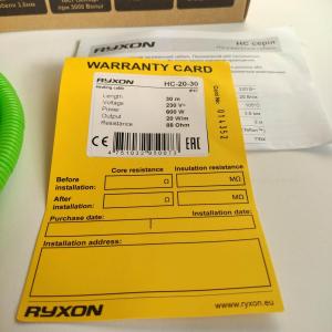 Ryxon Нагревательный  двухжильный тонкий  кабель в комплекте 20 HC - 100 Вт (5 м)