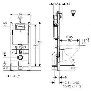 Инсталляция Geberit Duofix 458.126 с унитазом NOVA PRO