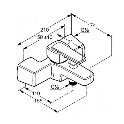 Змішувач KLUDI Q-BEO для ванни