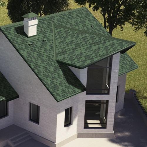 Битумная черепица Акваизол Акцент Зеленая ЭКО