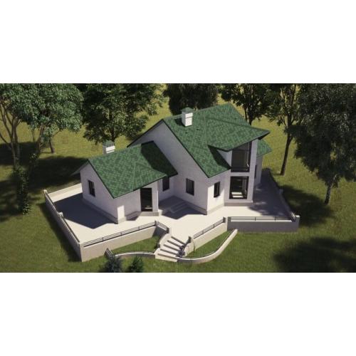 Битумная черепица Акваизол Акцент Зеленая ЭКО