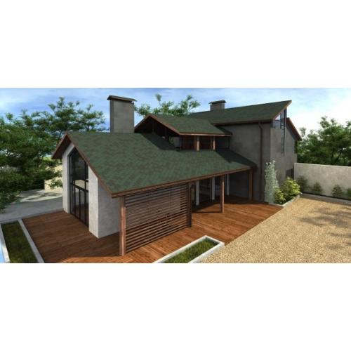 Бітумна черепиця Акваізол мозаїка Зелена Мікс