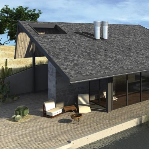 Бітумна черепиця Акваізол Акцент Маренго Престиж