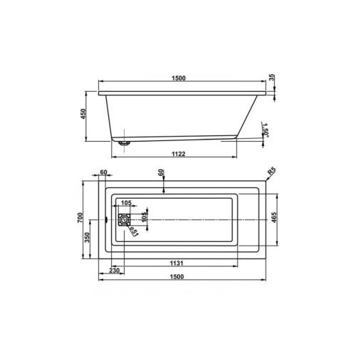 Ванна акрилова Vagnerplast Cavallo 150х70 Ванна акрилова Vagnerplast Cavallo 150х70