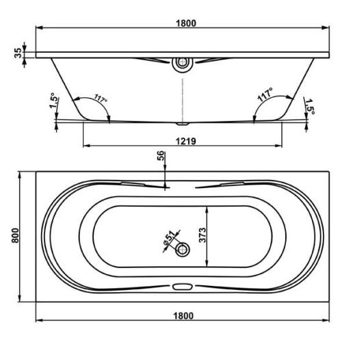Ванна акриловая Vagnerplast Briana 180х80