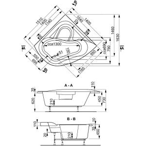 Ванна акриловая Vagnerplast Paria 140х140
