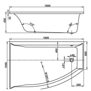 Ванна акриловая Vagnerplast Veronella OffSet 160х90