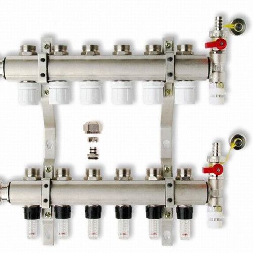 Колектор з витратоміром та термостатичними клапанами PENOROLL на 12 виходів