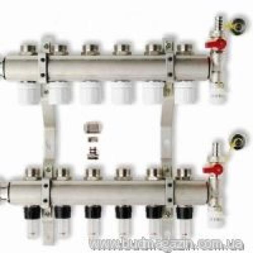 Колектор з витратоміром та термостатичними клапанами PENOROLL на 8 виходів