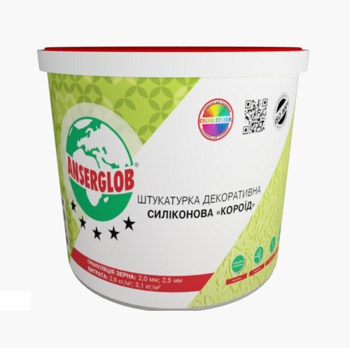 Anserglob Штукатурка декоративна силіконова короїд, 2.5