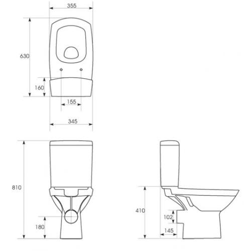 Унітаз-компакт CERSANIT CARINA 011 3/6 (дюропласт)