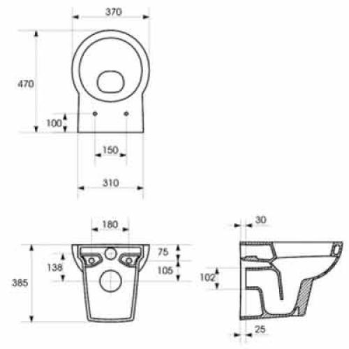Унітаз консольний CERSANIT NANO Унітаз консольний CERSANIT NANO