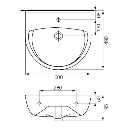 Умивальник Cersanit President 60 Умивальник Cersanit President 60