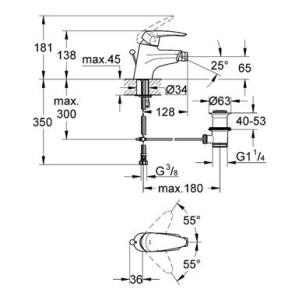 Смеситель для биде Grohe Eurodisc 33244001