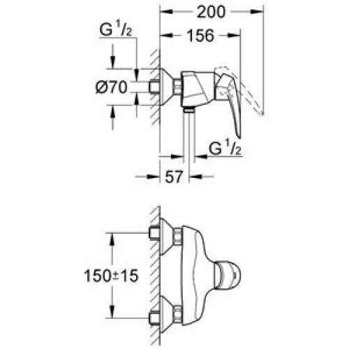 Змішувач для душу Grohe Eurodisc 33569001 Змішувач для душу Grohe Eurodisc 33569001