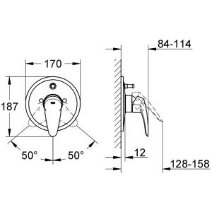 Смеситель для ванны скрытого монтажа Grohe Eurodisc 19548001