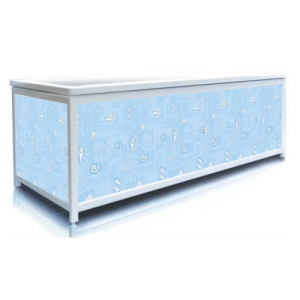 Экран для ванны, ЭЛИТ 170 (голубые ракушки)