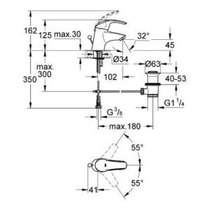 Змішувач для раковини Grohe Eurosmart 32925001