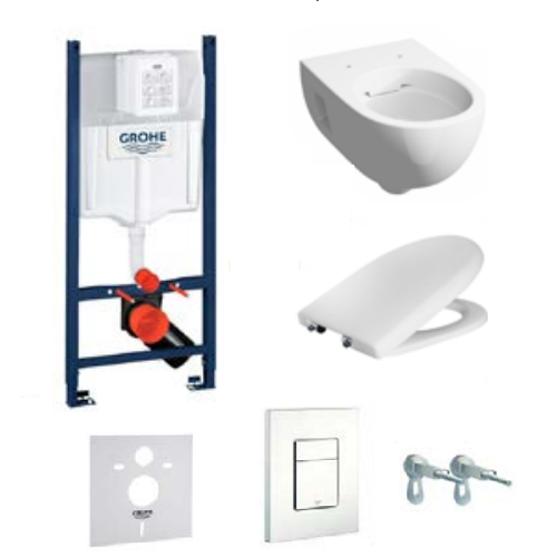 Комплект инсталяции Grohe 336541 + унитаз Keramag + кнопка 38732SH0
