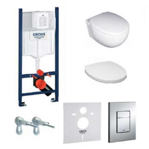 Комплект инсталяции Grohe 38840000 + унитаз Villeroy&Boch TUBE+кнопка 38732000
