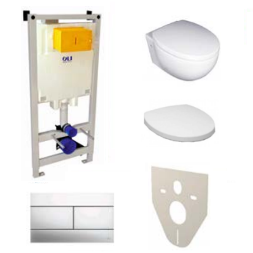 Комплект инсталляции Oliveira 601804OLI74 + унитаз Villeroy&Boch TUBE+кнопка 659041
