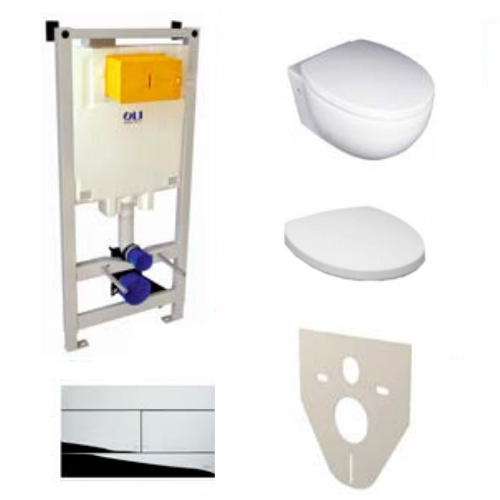 Комплект инсталляции Oliveira 601804OLI74 + унитаз Villeroy&Boch TUBE+кнопка 659044