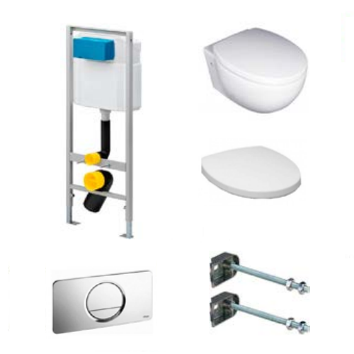 Комплект інсталяції Viega 606688 + унітаз Villeroy&Boch TUBE + кнопка 654504