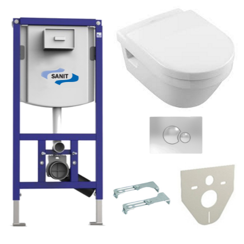 Комплект инсталляции Sanit 90.721 + унитаз Villeroy&Boch Omnia Architectura 5684H101