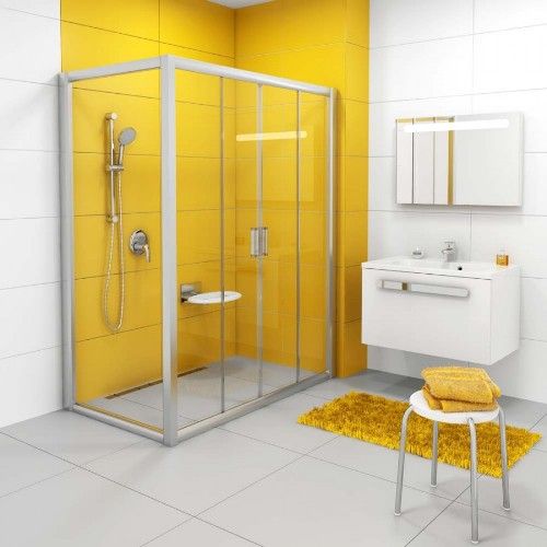 Душевая кабина Rapier NRDP4 + RPS Рама - белый, стекло - каленое прозрачное
