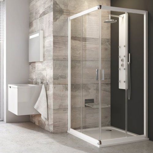 Душова кабіна Blix BLRV2 80 Рама - білий, скло - гартоване прозоре