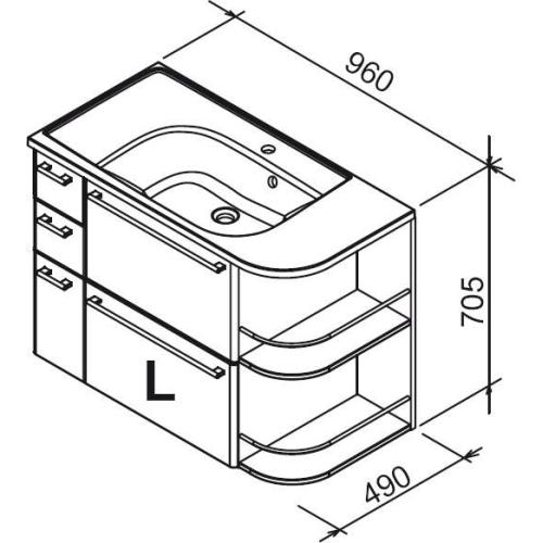 Ravak Шафка з умивальником SDZU Praktik S 960 Ravak Шафка з умивальником SDZU Praktik S 960