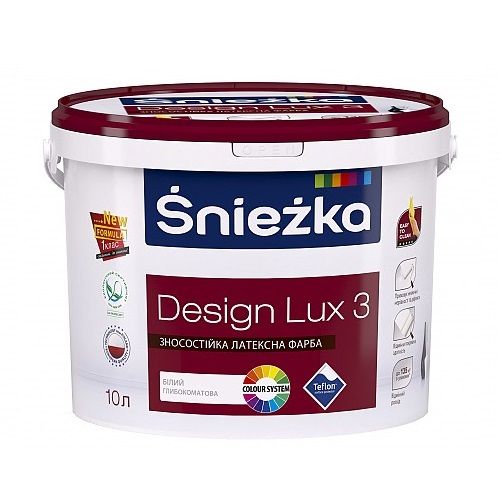 Sniezka Design Lux 3 біла фарба, 10 л