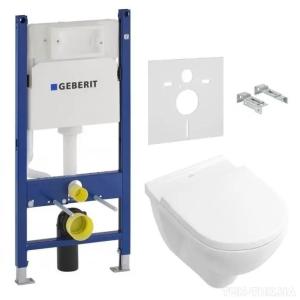 Инсталляция Geberit Duofix 458.126.00.1 с унитазом O.NOVO DirectFlush (5660HR01) и сидением soft-close